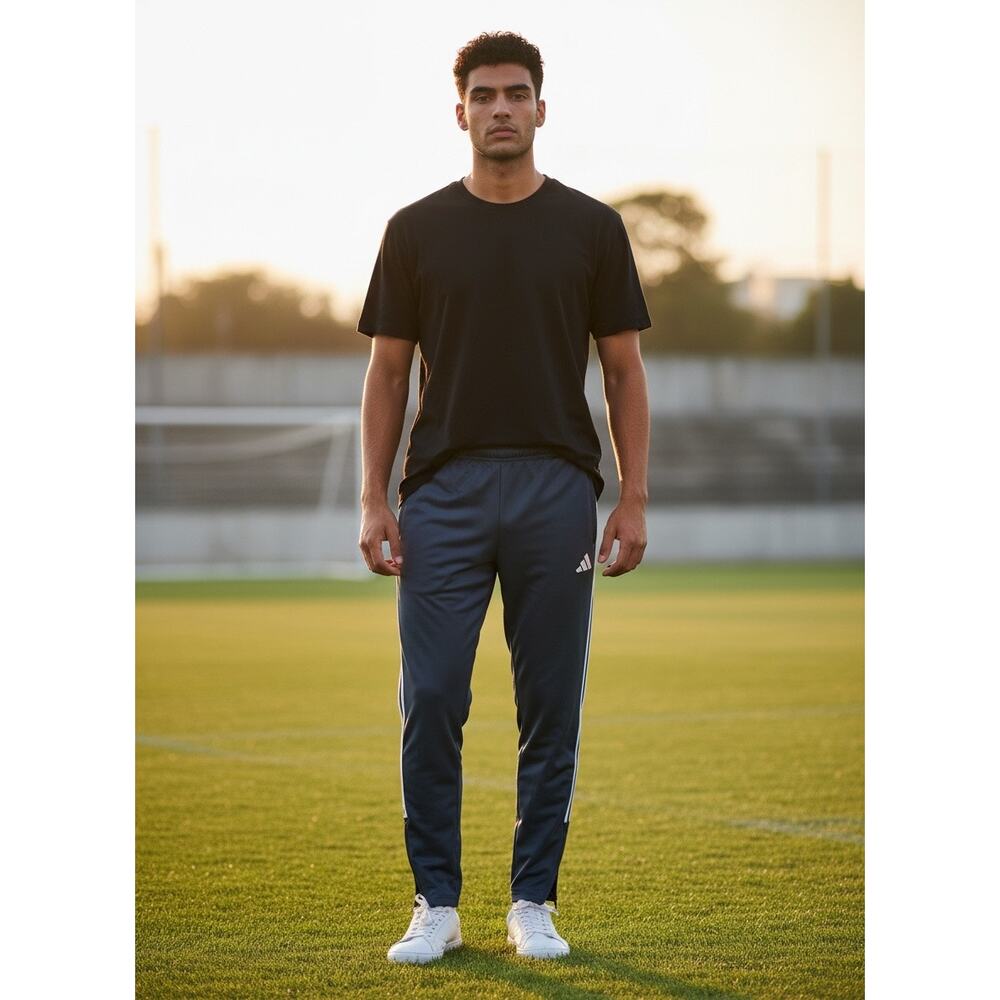 Mens Adidas Football/Soccer Pants Aeroready Gray Zipper Bottom NWT XLT